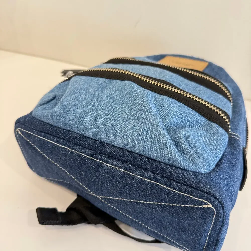 MARC JACOBS Unisex The Biker Colorblock Denim Medium Backpack